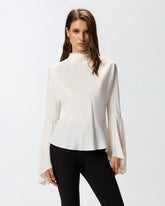 Bluse aus Crêpe de Chine mit Rückenausschnitt -  | Pinko