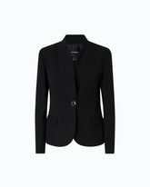 Slim-fit single-breasted jacket - Black | Pinko