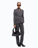 Pinstriped wool-blend jacket - Multicolor Grey-Pink | Pinko