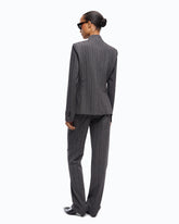 Pinstriped wool-blend jacket - Multicolor Grey-Pink | Pinko