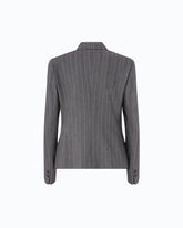 Pinstriped wool-blend jacket - Multicolor Grey-Pink | Pinko