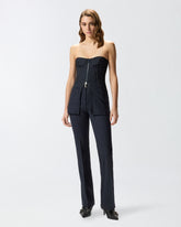 Pinstripe poly wool bustier top -  | Pinko