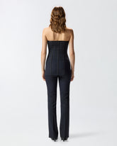 Pinstripe poly wool bustier top -  | Pinko