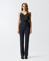 Bustier trousers in pinstriped poly wool -  | Pinko