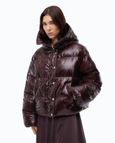 Technical canvas jacket with hood - Brown | Pinko