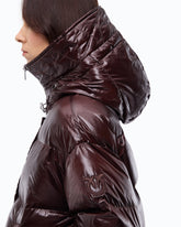 Technical canvas jacket with hood - Brown | Pinko