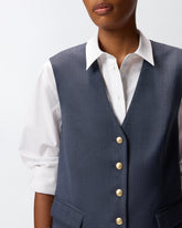 Elegant vest in textured wool -  | Pinko