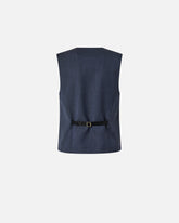 Elegant vest in textured wool -  | Pinko