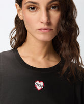 T-shirt with heart embroidery -  | Pinko