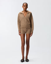 V-neck sweater with rhinestones -  | Pinko