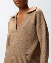 V-neck sweater with rhinestones -  | Pinko