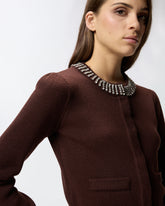 Cardigan mit Rundhalsausschnitt und Strass -  | Pinko