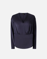 Long-sleeved stretch satin blouse -  | Pinko