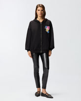 Hoodie with flower print -  | Pinko
