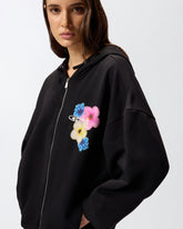Hoodie with flower print -  | Pinko