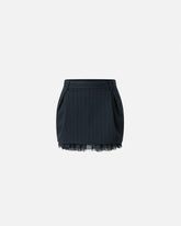 Pinstripe miniskirt with frayed hem -  | Pinko