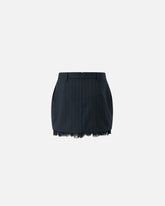 Pinstripe miniskirt with frayed hem -  | Pinko