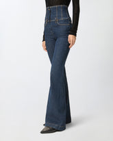 Flared high-waisted bustier jeans -  | Pinko