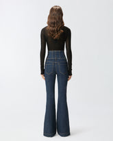 Flared high-waisted bustier jeans -  | Pinko