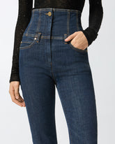 Flared high-waisted bustier jeans -  | Pinko