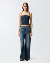 Comfort denim bustier top -  | Pinko
