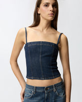 Comfort denim bustier top -  | Pinko