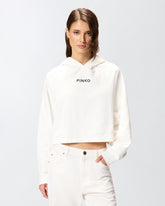 Cropped sweatshirt with embroidery -  | Pinko