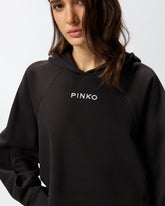 Cropped sweatshirt with embroidery -  | Pinko