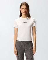 Short-sleeved T-shirt with embroidered logo -  | Pinko