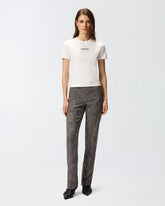 Short-sleeved T-shirt with embroidered logo -  | Pinko