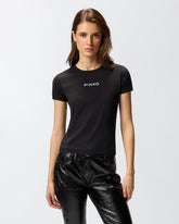 Short-sleeved T-shirt with embroidered logo -  | Pinko