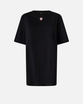 Oversized long T-shirt with print and embroidery -  | Pinko