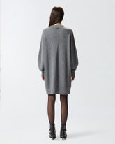 Knit dress with rhinestone-detailed neck -  | Pinko