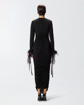 V-neck dress with draping -  | Pinko