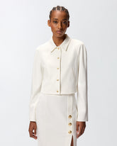 Short full Milano-knit technical fabric jacket -  | Pinko