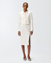 Short full Milano-knit technical fabric jacket -  | Pinko