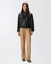 Bubble-Lederjacke mit Stickerei -  | Pinko