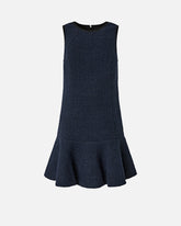 Flared sleeveless dress in patterned tweed -  | Pinko
