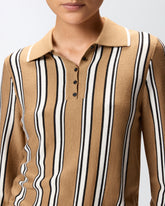 Multi-coloured striped polo-style sweater -  | Pinko