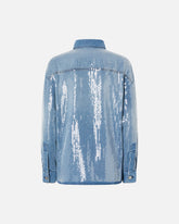 Fully sequinned denim overshirt -  | Pinko