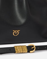 Schultertasche in Form einer Pochette aus Leder mit Logo Love Birds -  | Pinko