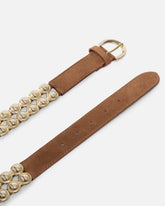 Leather belt with metal embellishments, 3 cm -  | Pinko