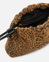 Small suede shoulder clutch with leopard print -  | Pinko