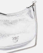 Half Moon baby handbag in laminated leather with rhinestones -  | Pinko
