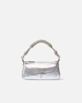 Kleine Henkeltasche Mini Half Moon aus laminiertem Leder mit Strass -  | Pinko