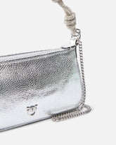 Kleine Henkeltasche Mini Half Moon aus laminiertem Leder mit Strass -  | Pinko