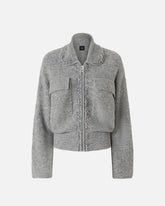 Wool-blend jacket with jewel embroidery -  | Pinko