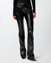 Patent-effect trousers with belt -  | Pinko
