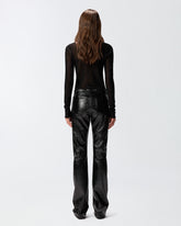 Patent-effect trousers with belt -  | Pinko