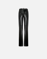 Patent-effect trousers with belt -  | Pinko